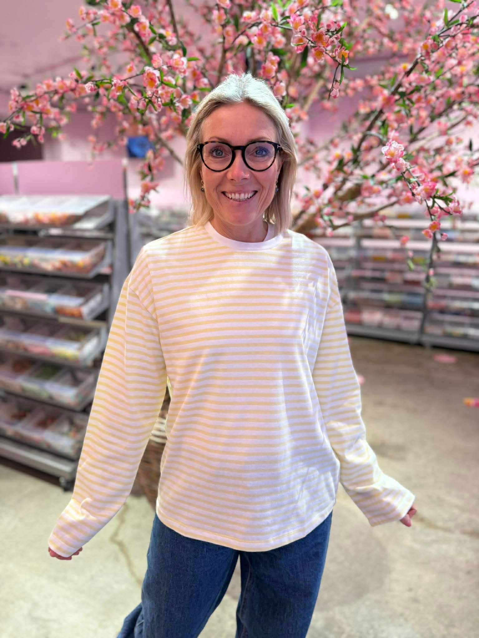 PCSADIE T-Shirt - gul strib